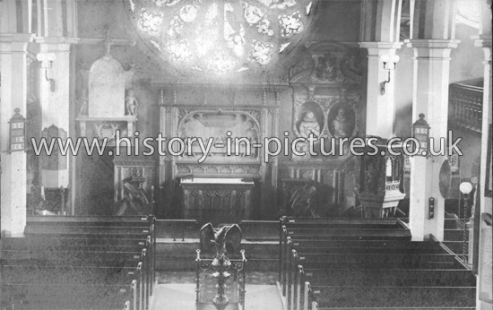 Interior St Mary's Parish Church, Walthamstow, London. July 1907.